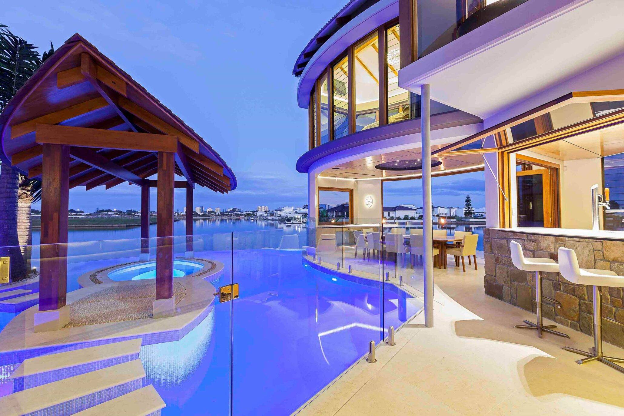Resort-style swimming pool at Pelican Waters Queensland