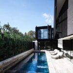 Luxury pool finished with volcanic natural stone