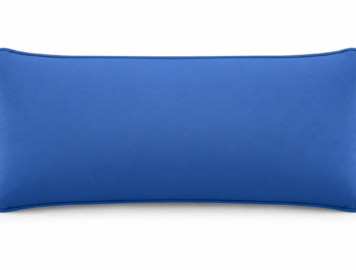 blue headrest pillow