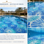 Custom glass mosaic Olympic swimming pool commissioned for the Sultan of Oman